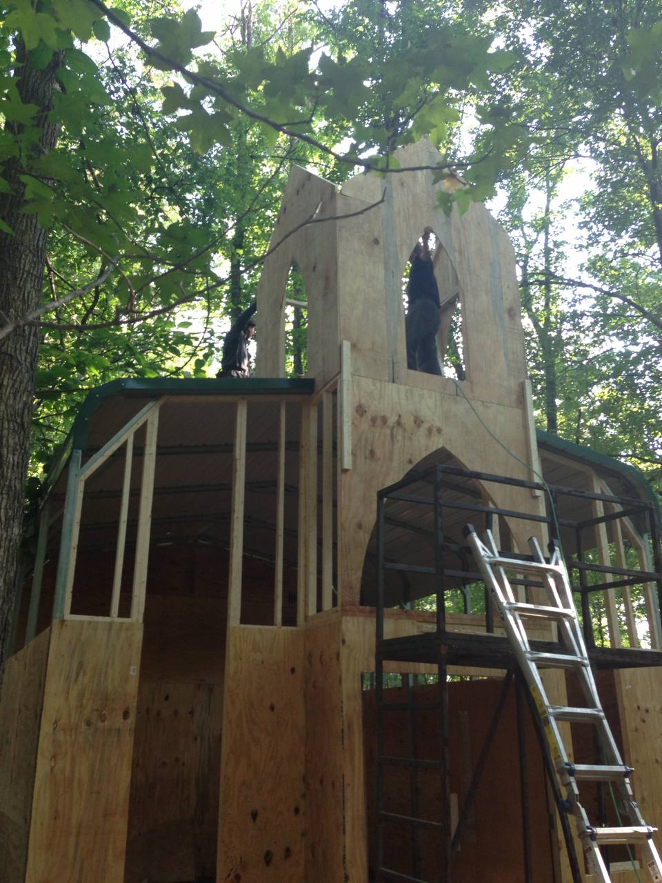 Building a Church in the woods for a new scene for asylum