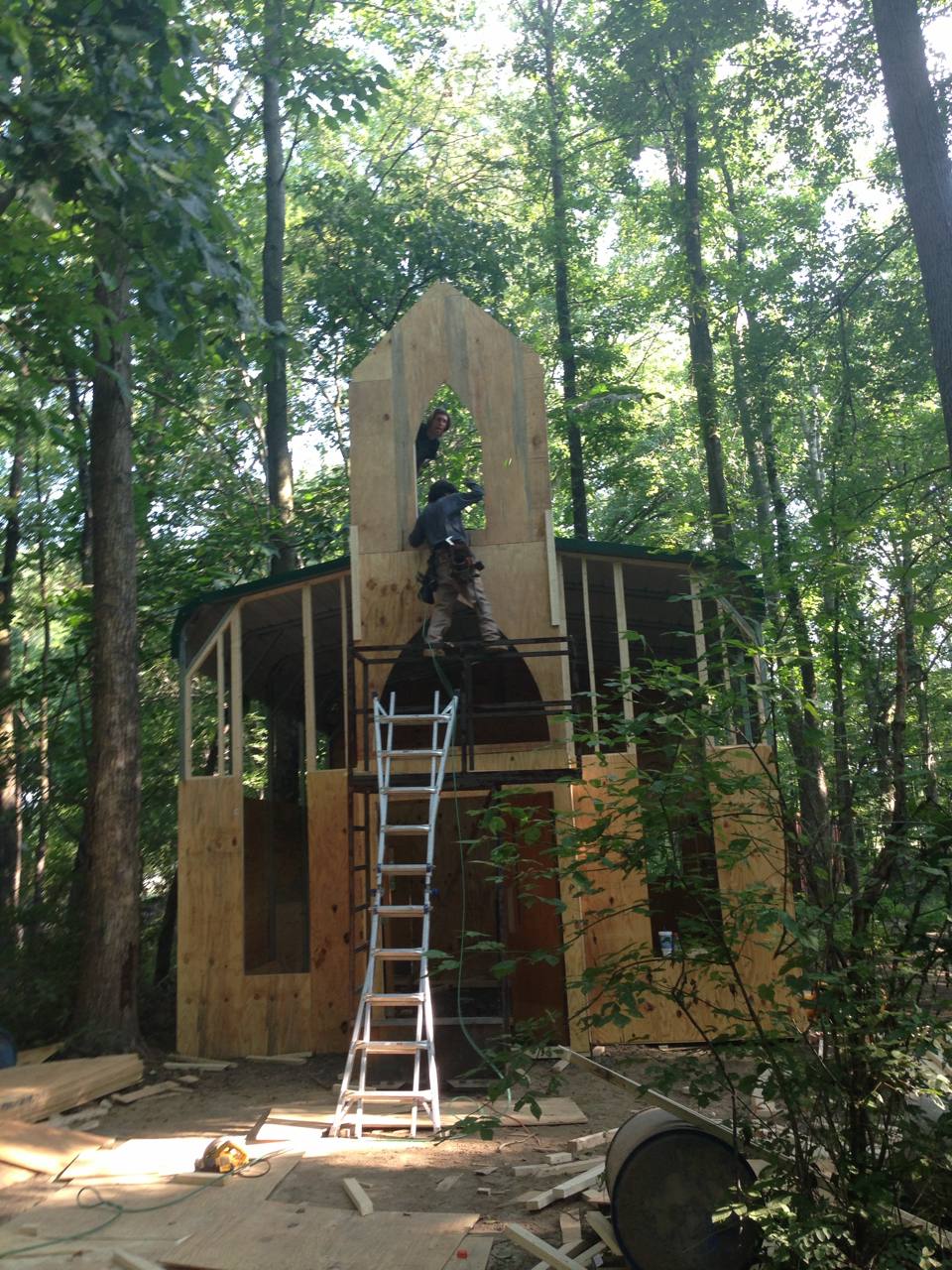 Building a Church in the woods for a new scene for asylum