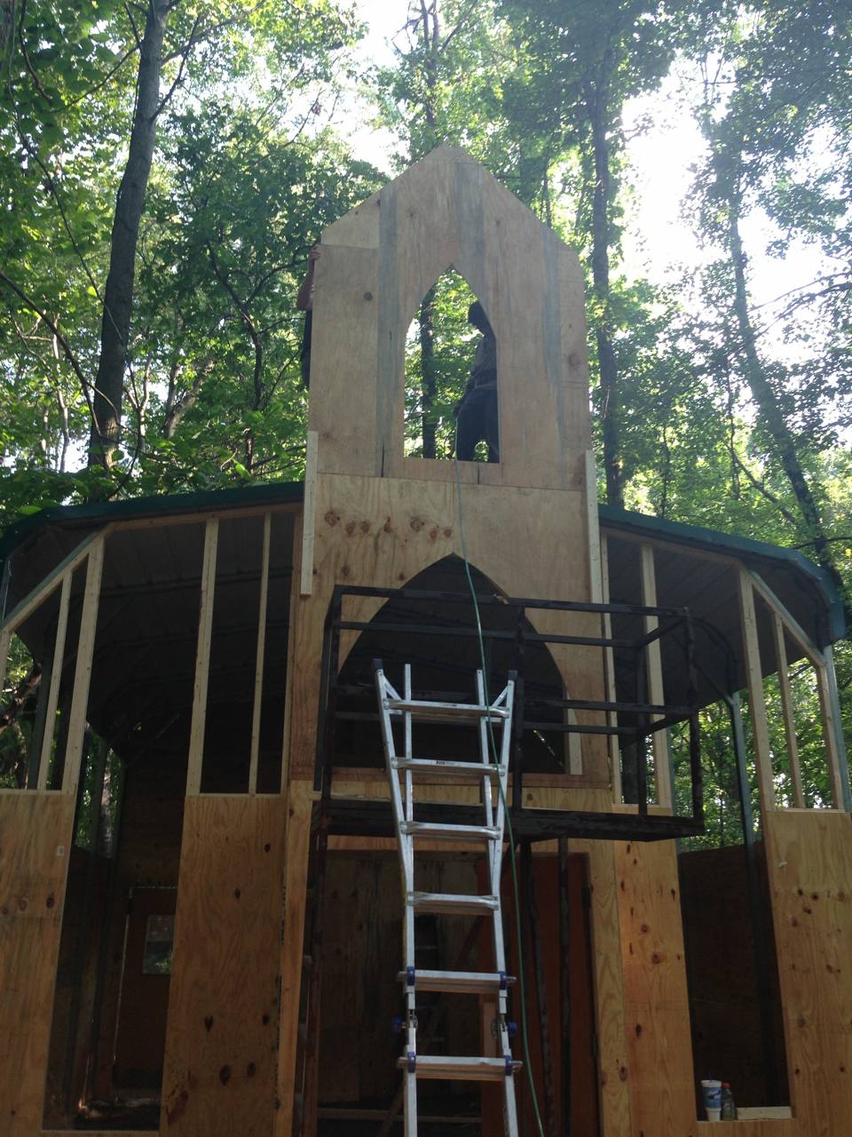 Building a Church in the woods for a new scene for asylum