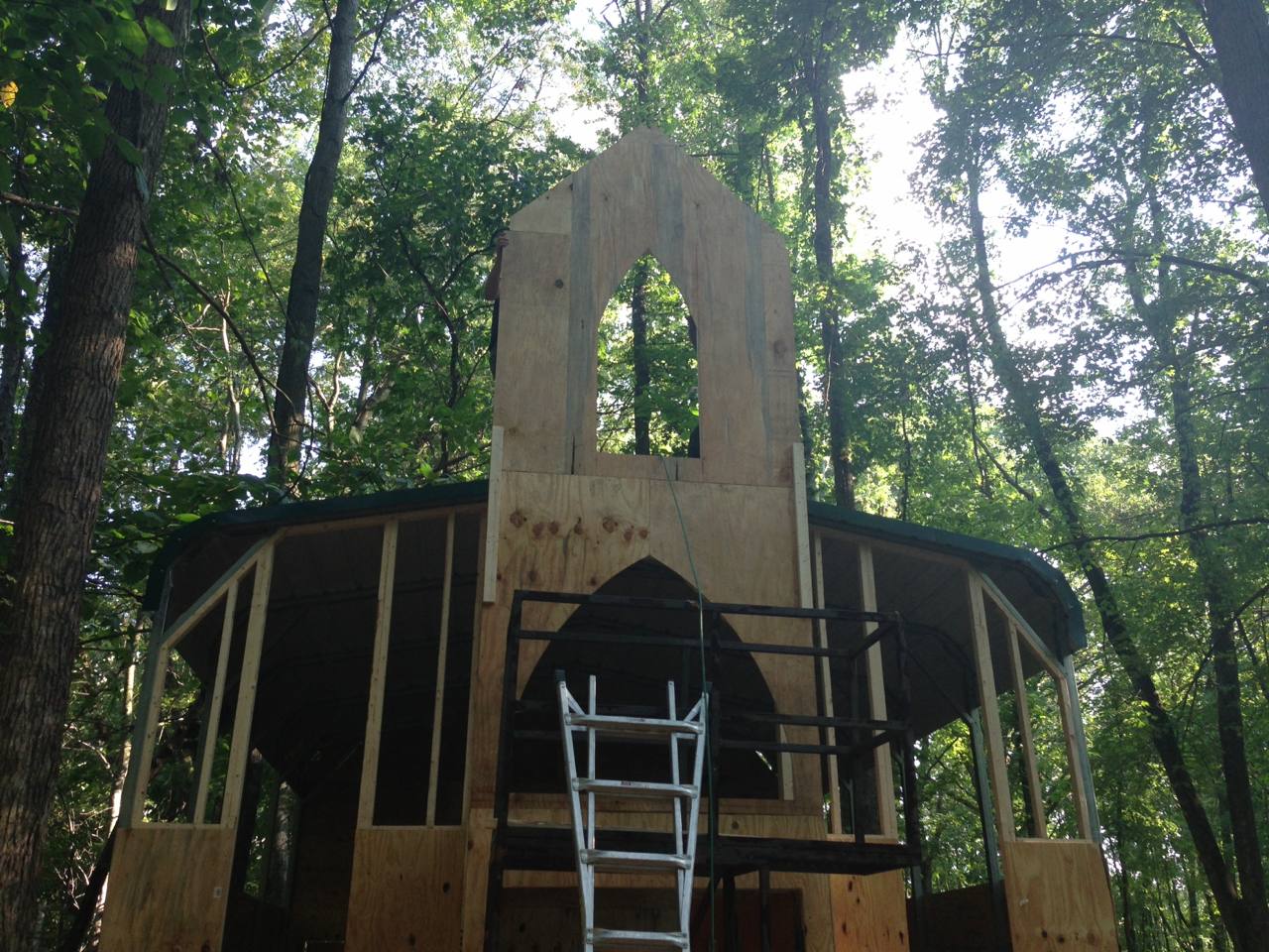 Building a Church in the woods for a new scene for asylum