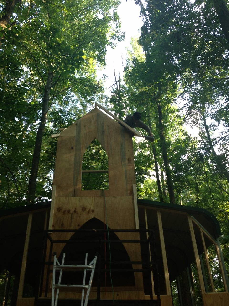 Building a Church in the woods for a new scene for asylum