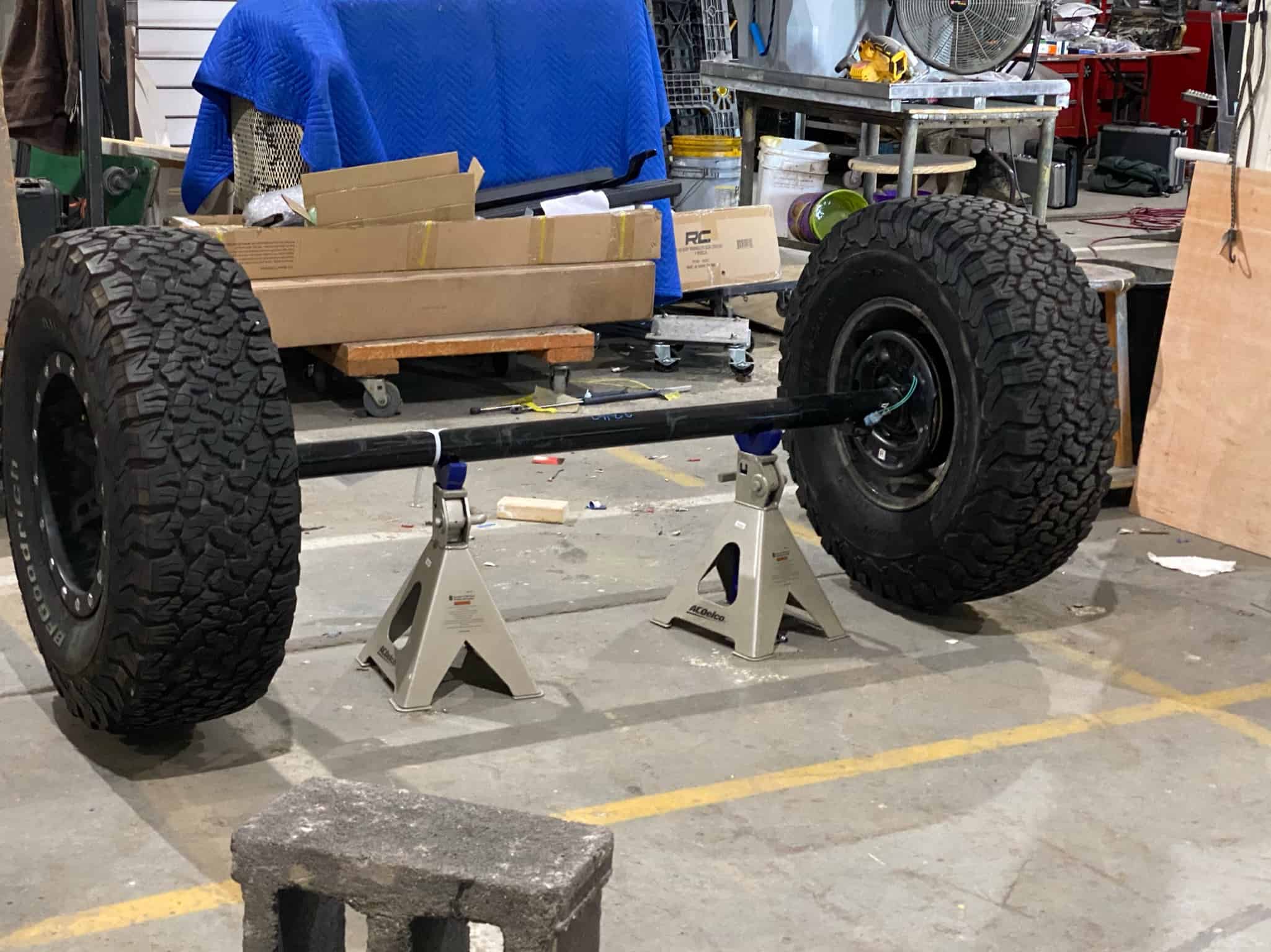 Axle and fenders