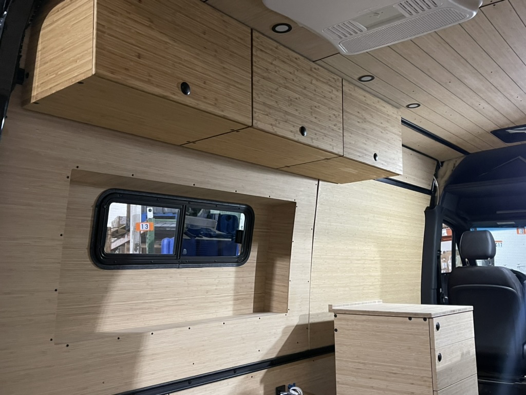 Finishing touches on the van