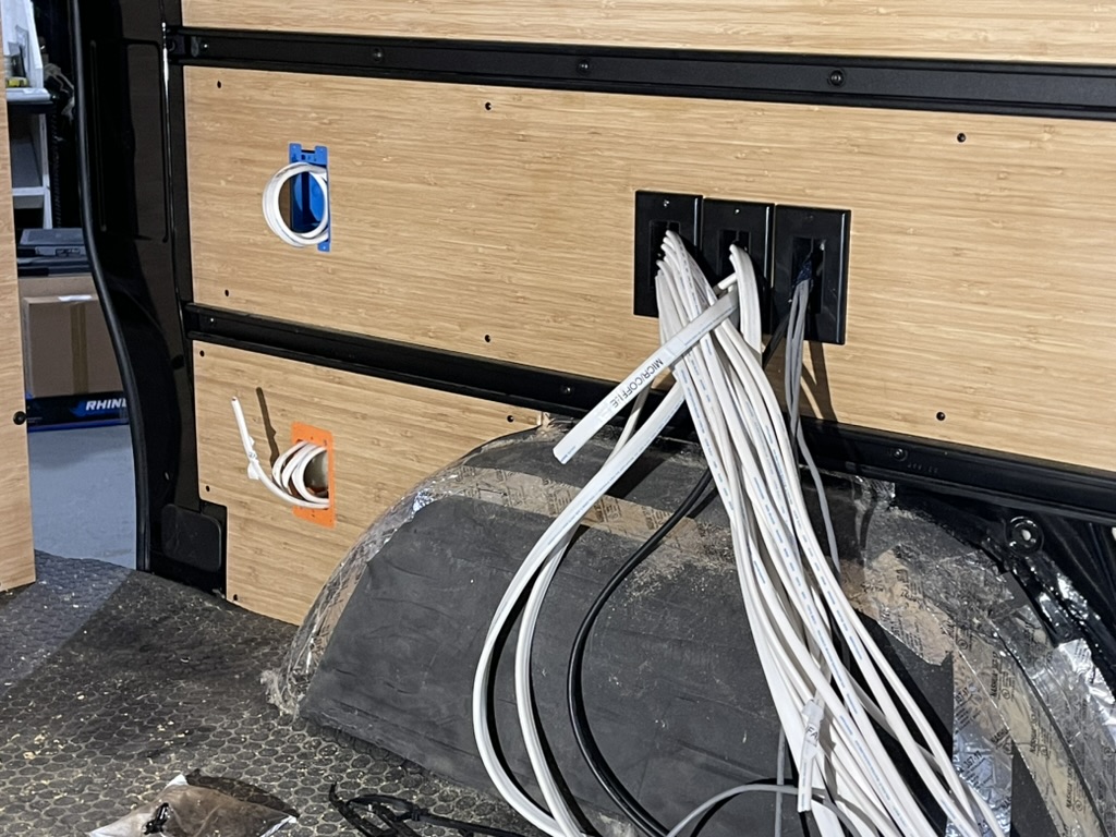 Finishing touches on the van