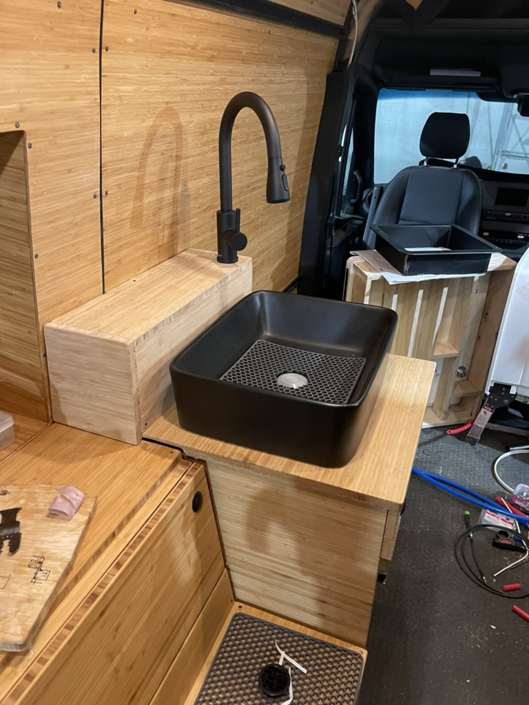 Water tanks and sink