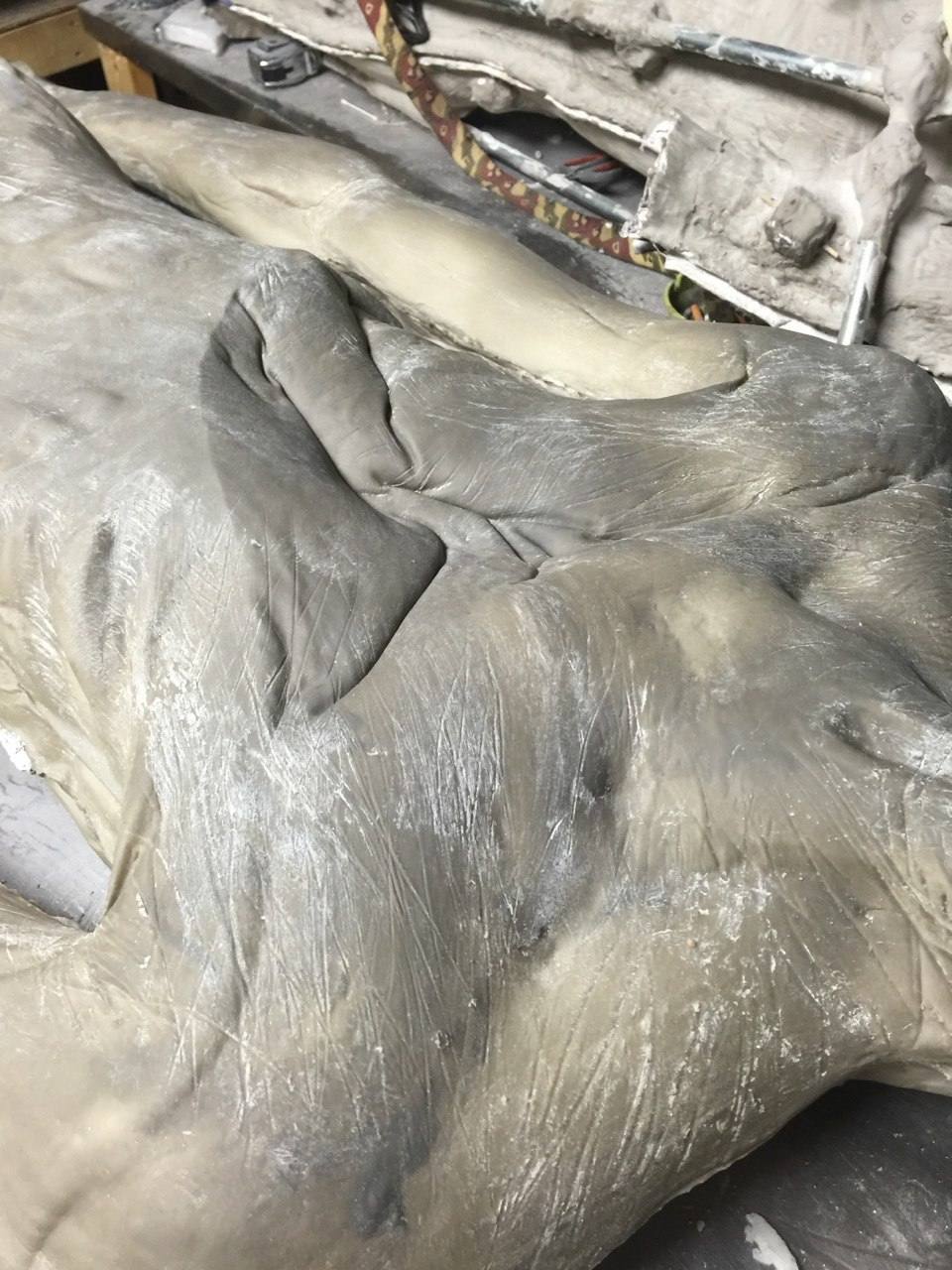 The alien sculpture in progress