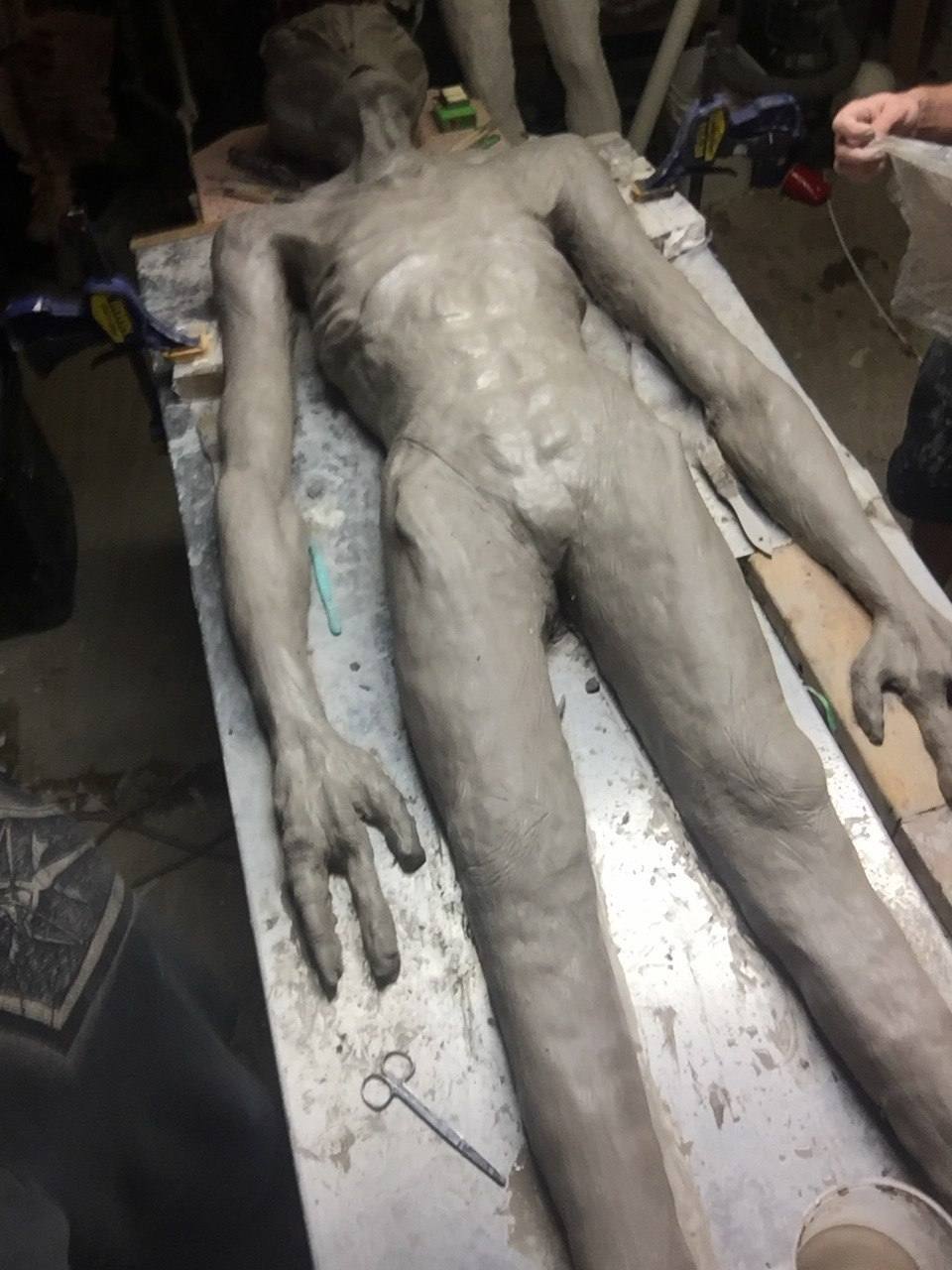 The alien sculpture in progress