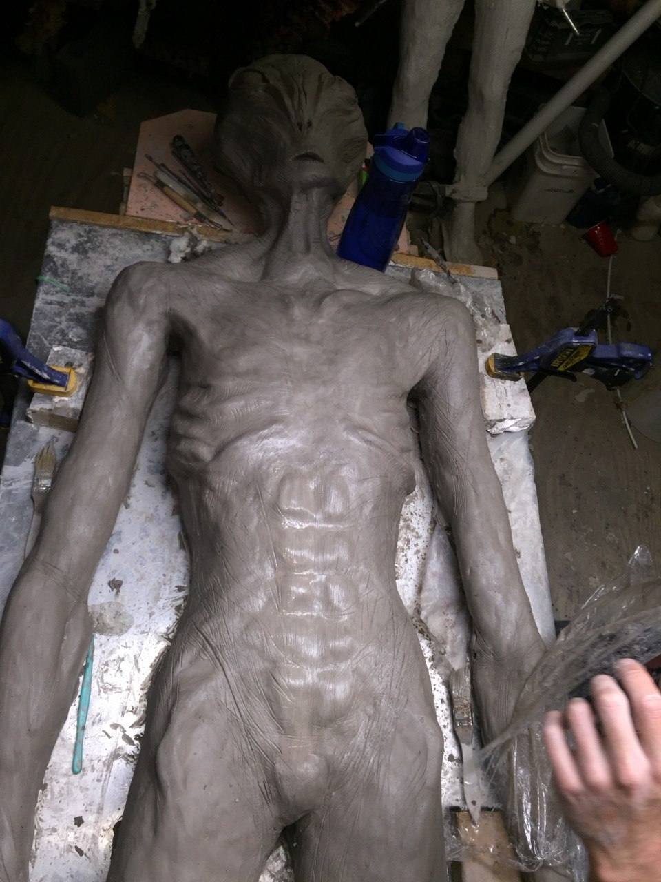 The alien sculpture in progress