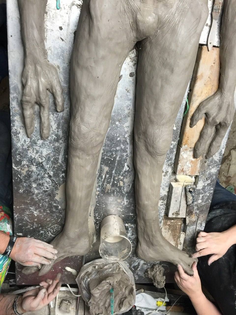 The alien sculpture in progress