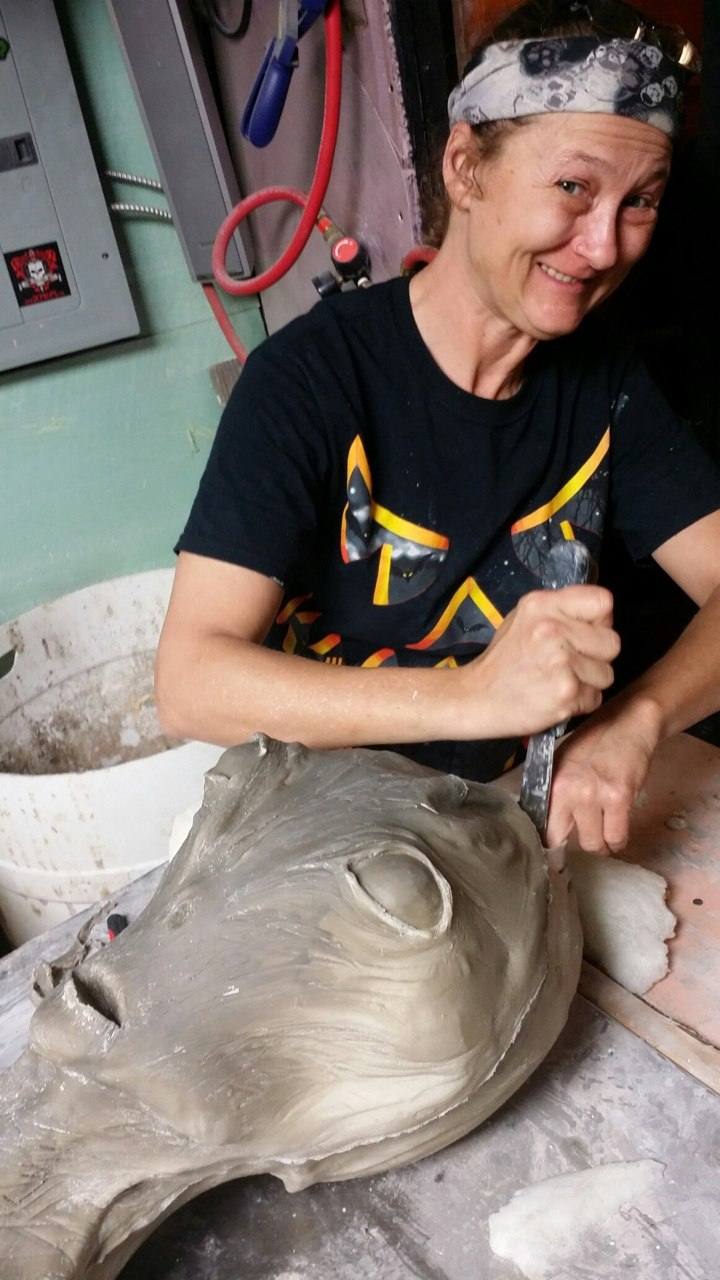 The alien sculpture in progress